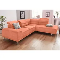 Ecksofa SIT & MORE "Mariola L-Form", orange (terrakotta), B:263cm H:93cm T:234cm, Luxus-Microfaser (100% Polyester);Struktur (100% Polyester);Luxus-Microfaser ALTARA NUBUCK (100% Polyester), Sofas, mit Federkern und Ottomane, inklusive Sitztiefenverstellung