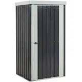 Beliani Gerätehaus Grau Metall Stahl-Trapezblech 98 cm mit Tür Pultdach Integrierter Dachrinne Geräteschuppen Modern Garten Terrasse Außenbereich