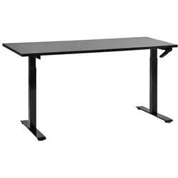Schreibtisch schwarz 160 x 72 cm manuell höhenverstellbar DESTINES