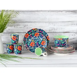CreaTable Folklore Kombiservice 16-tlg. blau