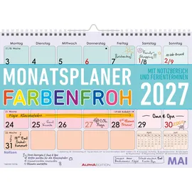 Neumann Monatsplaner Farbenfroh 2027