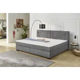 Jockenhöfer Boxspringbett Family 240 x 200 cm Stoff Grau Dunkelgrau