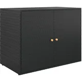 vidaXL Gartenschrank Geräteschrank Haushaltsschrank Aufbewahrungsschrank Beistellschrank Schrank Garten Balkon Schwarz 100x55,5x80cm Poly Rattan