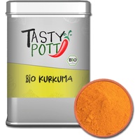 Tasty Pott Bio Kurkuma Pulver 100g I Curcuma I Gelbwurz I Kochen I Würzen I Smoothie I Superfood I In der Dose