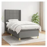 vidaXL Boxspringbett 100 x 200 cm Dunkelgrau