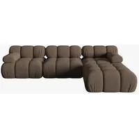 Micadoni Sofa Bellis, modular 4-Sitzer mit flachem Modul braun