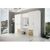 Schiebeschrank LATINA 300 cm , Kleiderschrank Schiebetürenschrank , ( WEISS ) - Weiß