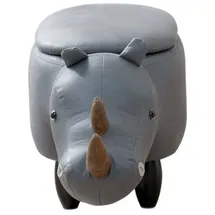 Svita Tierhocker Stauraum Kinderhocker Sitzhocker Kinderzimmer Sitzbox Nashorn