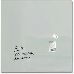 Sigel GL203 Glas-Whiteboard / große Glasmagnettafel Artverum, 100x100 cm, grau