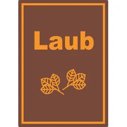 Laub Mülltrennung Aufkleber mit Text Symbol Blätter Blattwerk A4 (210x297mm)