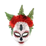 Halloween - Maske mit Blumen und Spinne (18x22cm)