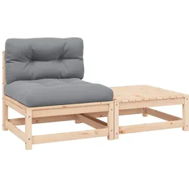 vidaXL Garten-Lounge-Set 2-tlg. grau