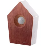 Vogelgesang-Box mit Bewegungssensor, 120 s Spielzeit, Teak-Holz-Optik