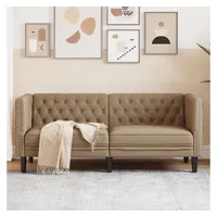 VidaXL Chesterfield-Sofa 2-Sitzer Cappuccino Kunstleder