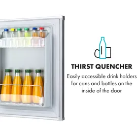 Klarstein Happy Hour Minibar 33 l 5-15°C 25 dB hoch Silber-Metallic