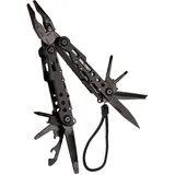 Mil-Tec Multitool Black large 9 Funktionen Edelstahl Multifunktionswerkzeug • Taschenwerkzeug mit Zange, Messer, Flaschenöffner, Säge & mehr • Taschenmesser für Outdoor