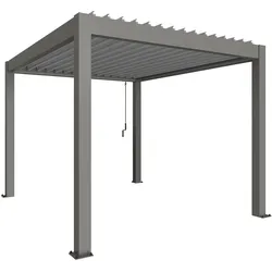 Pergola BIOHORT "3 x 3,5", silber, metallic, Pergolen, stilvoller Schattenspender für mehr Komfort im Freien