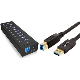 RaidSonic Icy Box IB-AC6110 USB-Hub, 10x USB-A 3.0, USB-A 3.0 [Buchse] (70419)