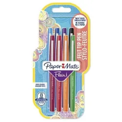 Paper Mate Flair, Medium, 8 Farben, Mehrfarbig, Rundspitze, 1 mm, Mehrfarbig