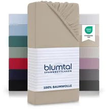 Blumtal Spannbettlaken Baumwolle 120 x 200 cm taupe 1 St.
