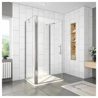 duschspa Komplettdusche Duschkabine Drehtür mit 2 Seitenwänden Schwingtür Duschtür ESG Glastür, BxT: 76x80 cm, Einscheibensicherheitsglas, Sicherheitsglas, Set, mit 2 Seitenteilen 76 cm x 80 cm