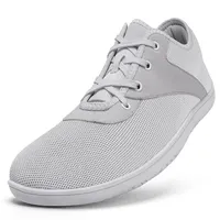 RUOMU Unisex Barfußschuhe Knit Barfuss Schuhe - Herren Damen Minimalistische Weit Barfussschuhe, Zero-Drop Barfuss Minimal Schuhe, Hellgrau, Gr.41 - 41 EU Weit