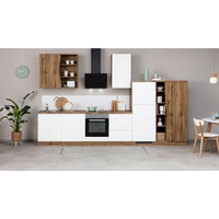 Kochstation Küche »KS-Bruneck«, 380cm breit, wahlweise mit oder ohne E-Geräte, hochwertige MDF-Fronten,