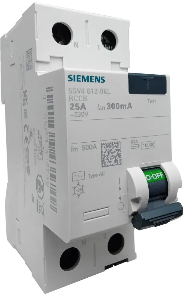 SIEMENS Fehlerstromschutzschalter 25A 2P 300mA Typ AC VDE Fi-Schalter RCD 5749