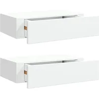 vidaXL Wandregal mit Schubladen 40 x 23,5 x 10 cm Weiß