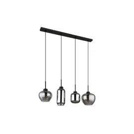 GLOBO 4-flg. E27 24 cm schwarz Metall Glas