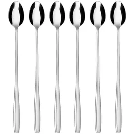 Gräwe Latte Macchiato Löffel Set, Edelstahl, 6-teilig, lange Löffel für Cocktails & Desserts, Edelstahl, spülmaschinengeeignet, Serie Königstein