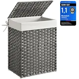 Songmics Wäschekorb 90 L, grau