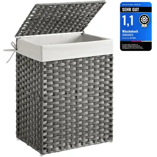 Songmics Wäschekorb 90 L, grau