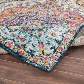 livabliss Teppich RABAT, rechteckig, Höhe: 8 mm, Orient-Optik, Vintage Design, Boho Stil, Kurzflor, Wohnzimmer bunt 120 cm x 170 cm x 8 mm