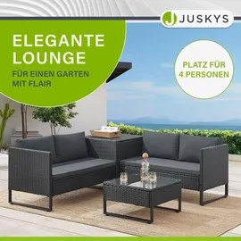 Juskys Polyrattan Lounge Santorini - Schwarz