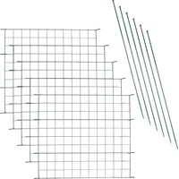 Wolketon Teichzaun Gartenzaun 11tlg Set Zaun Teich 5 Zaunelemente und 6 Befestigungsstaeben, Welpanauslauf, Metall, Gartenzaun, Freigehege, Teich, ... - Grün