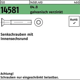 F. REYHER Nchfg. GmbH & Co. KG ISO 14581 Senkschrauben mit Innensechsrund 04.8 M 3 x 6 -T10 galvanisch verzinkt gal Zn S