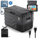 PEME Quest 40 Kompressor Kühlbox 35 L Elektrische Gefrierbox Autokühlschrank 12V 24V 230V LKW Camping Kühlschrank App Auto USB Innenbeleuchtung ... - Schwarz