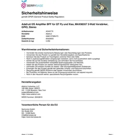 Adafruit I2S Amplifier BFF für QT Py und Xiao, MAX98357 3-Watt Verstärker, GPIO, Stereo