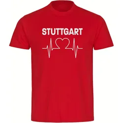 multifanshop Kinder T-Shirt - Stuttgart - Herzschlag - Druck weiß - Kind