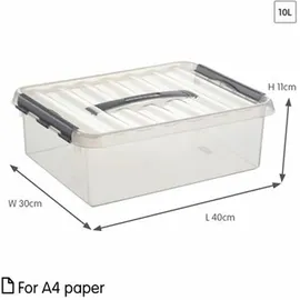 SUNWARE Q-Line Aufbewahrungsbox 40 x 30 x 11 cm 6-tlg. transparent/silber