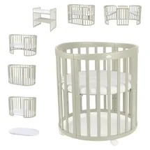 Waldin Babybett OWAL Kinderbett 7in1 mit Matratze,
