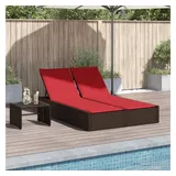 vidaXL Doppelte Sonnenliege 200 x 72 x 0 cm Braun