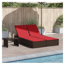 vidaXL Doppelte Sonnenliege 200 x 72 x 0 cm Braun