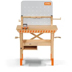 STIHL Kinderwerkbank Holz mit Holzspielzeug