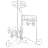 Relaxdays Blumenständer 40 x 40 cm Weiß