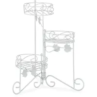 Relaxdays Blumenständer 40 x 40 cm Weiß