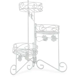 Relaxdays Blumenständer 40 x 40 cm Weiß