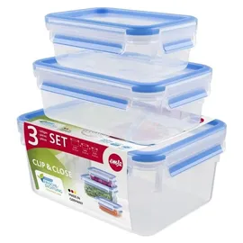 Emsa Frischhaltedose Clip & Close blau 0,55 l 3-teilig