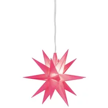 DecoTrend GmbH Sterntaler Dekostern | Weihnachtsstern Baby-Stern | 18-Zacker | Rosa | 8cm | Innen | LED | Batterie | mit Timer
